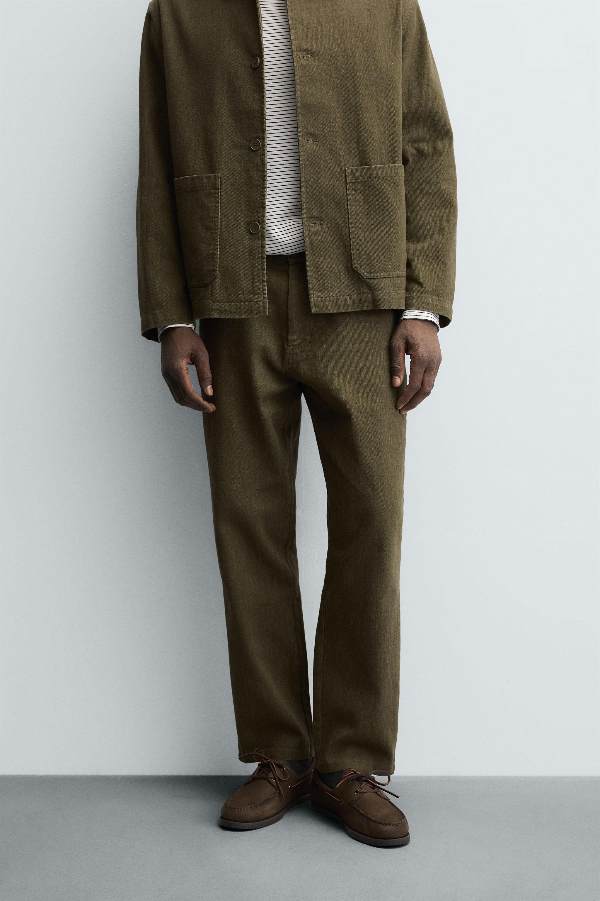 TEXTURED COTTON PANTS